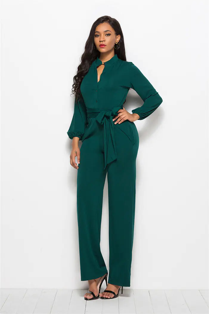 Women's Plus Size Long Sleeve Jumpsuit