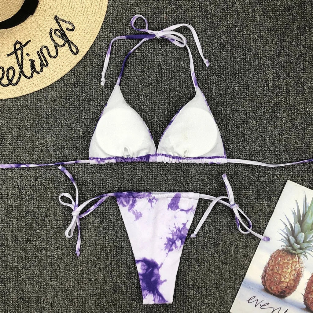 Women's Tie Dye Micro Bikini Set