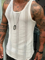 Men's Breathable Polyester Fiber Tank Top for Gym Training