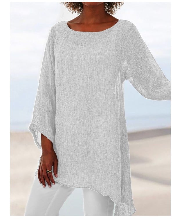 Women's Solid Color Casual Tops With Irregular Sleeves