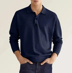 Men's Long Sleeve Button Polo Shirt