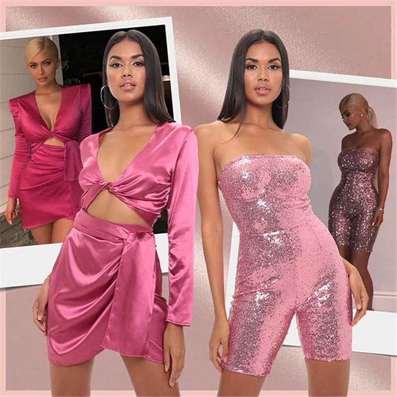 Sparkly Strapless Jumpsuit for Women