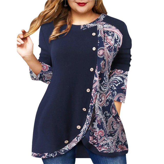 Women's Casual Sexy Loose Tops For Plus Size Women's Tops & T-shirt Unbranded Dark Blue M Main image