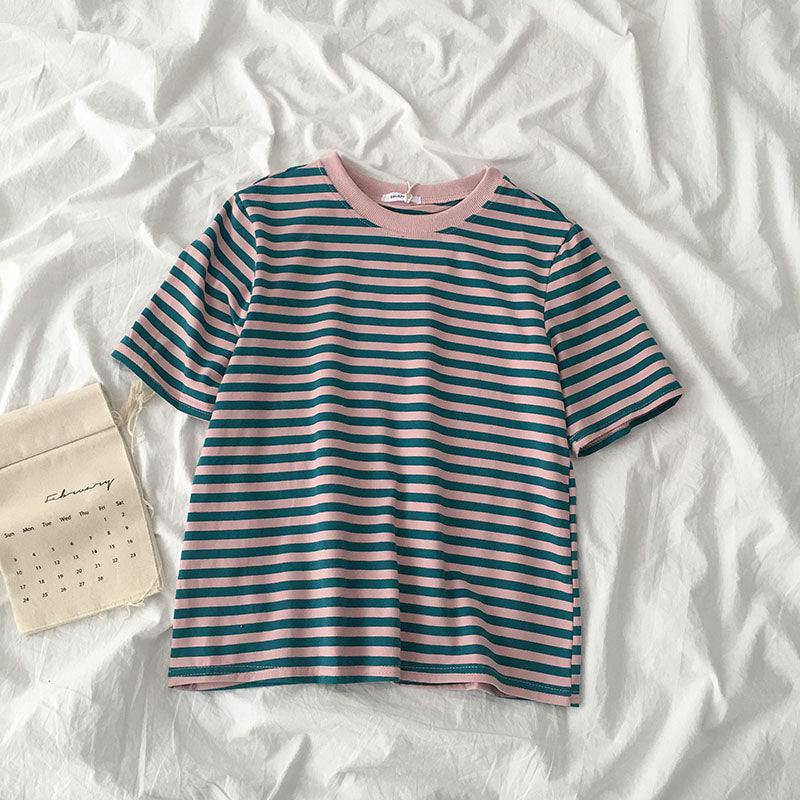 Women's Striped Short Sleeve T Shirt