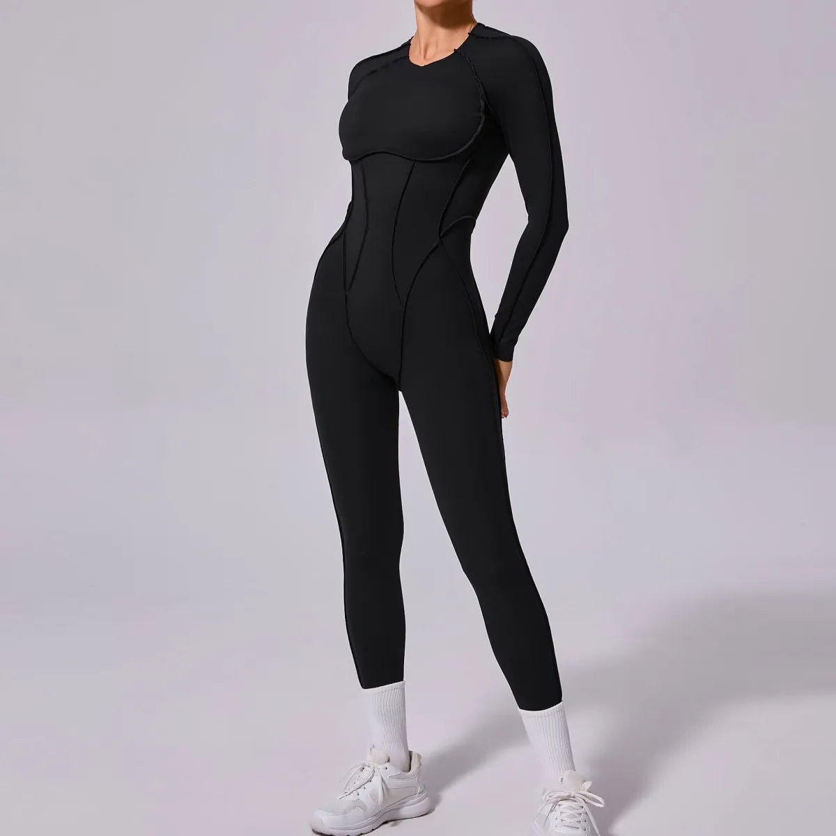 Women's Winter One-piece Sports Yoga Jumpsuit Backless Tight Jumpsuit
