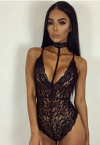 Women's Lace Lingerie With Floral Cutouts Women's Lingerie Unbranded Black S