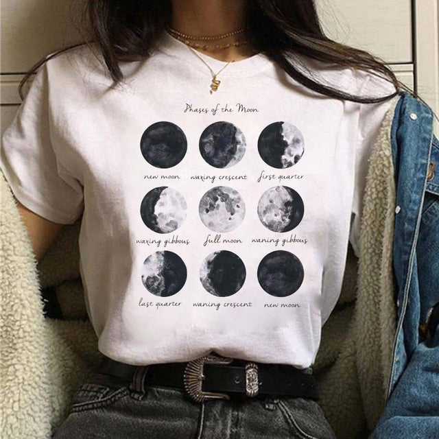 Women's Aesthetic Universe Planets Graphic T Shirt