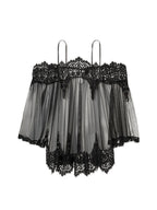 Women's Lace Off Shoulder Lingerie Set Women's Lingerie Unbranded Black L
