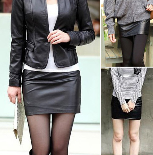 Women's Faux Leather Bodycon Mini Skirt Secondary image
