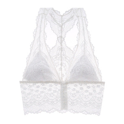 Women's Lace Wireless Front Closure Bra Lingerie Women's Bras Unbranded White S