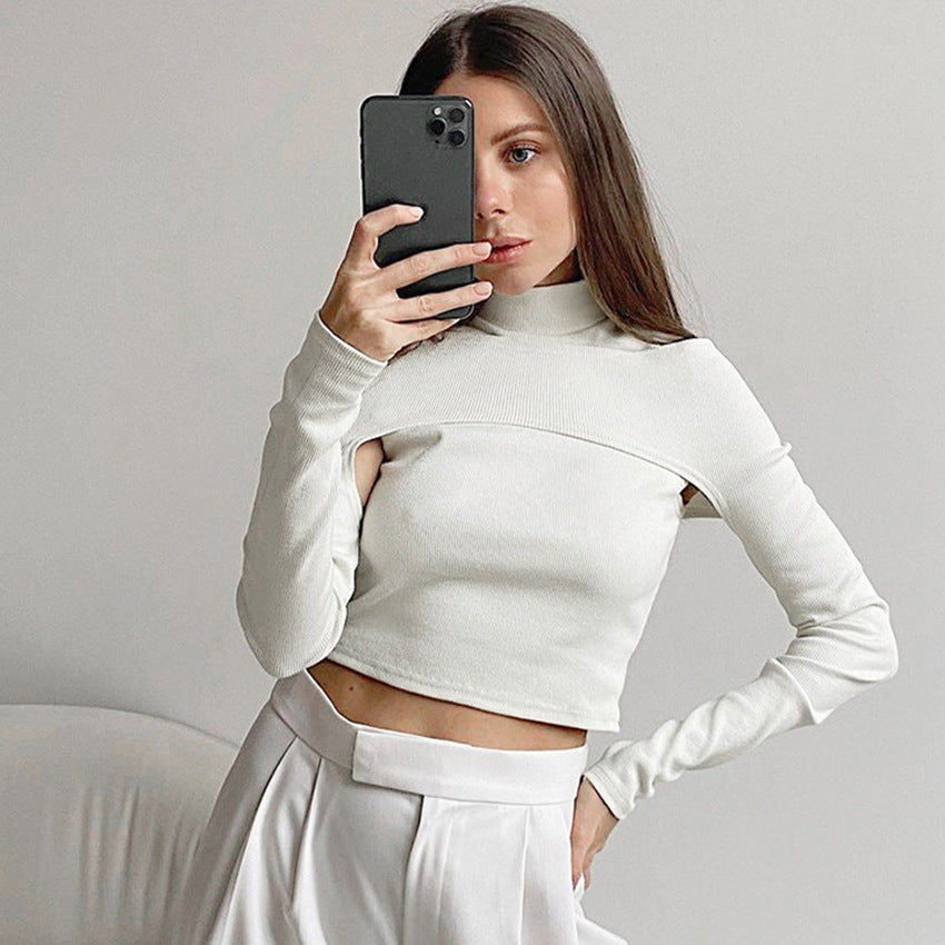 Women's Strapless Solid Color Sexy T Shirt