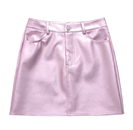 Women's Metallic Color A-Line Mini Skirt