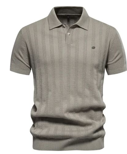 Men's Ribbed Knit Polo Shirt Main image