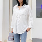 Women's Loose Plain Shirt Jacket