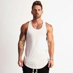 Men's Summer Solid Color Training Sports Tank Top Men's Tank Top Unbranded White XL