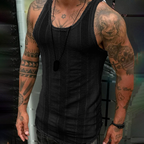 Men's Breathable Polyester Fiber Tank Top for Gym Training