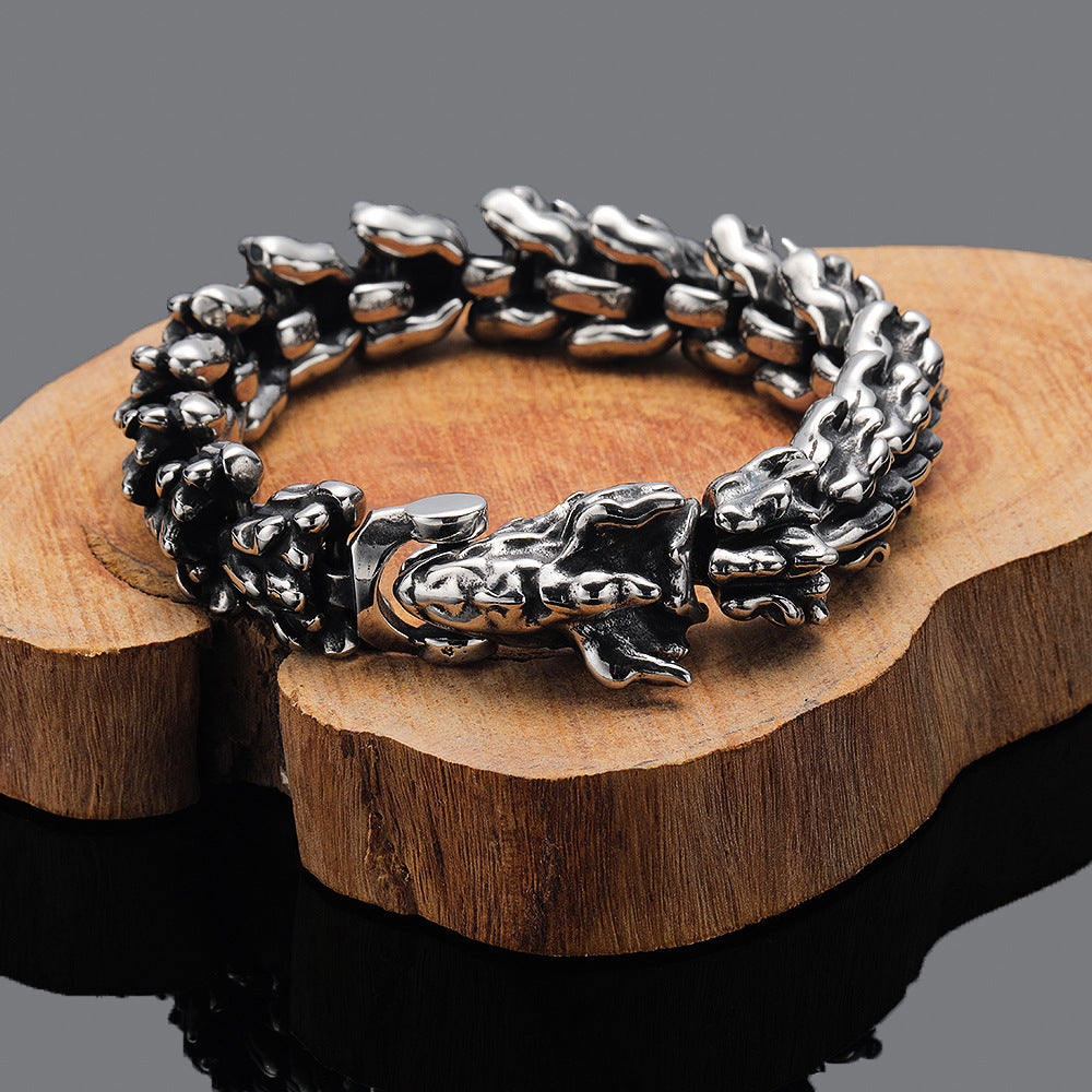 Men's Vintage Dragon Head Bracelet