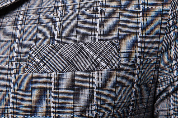 Men's Stylish Casual Plaid Suit Jacket Men's Coats Unbranded