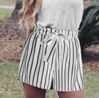 Women's Striped Bowknot Shorts