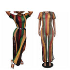 Women's Printed Jumpsuit, Split Jumpsuit, Mesh Jumpsuit
