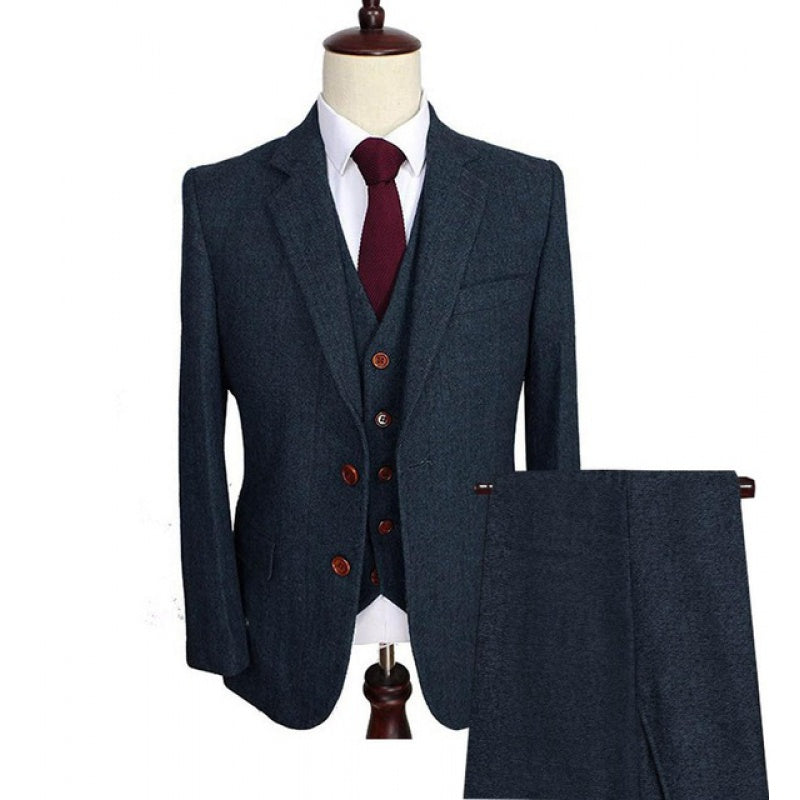 Men's Wool Tweed Tuxedo and Suit Set