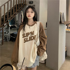 Women's Contrast Color Long Sleeve T Shirt