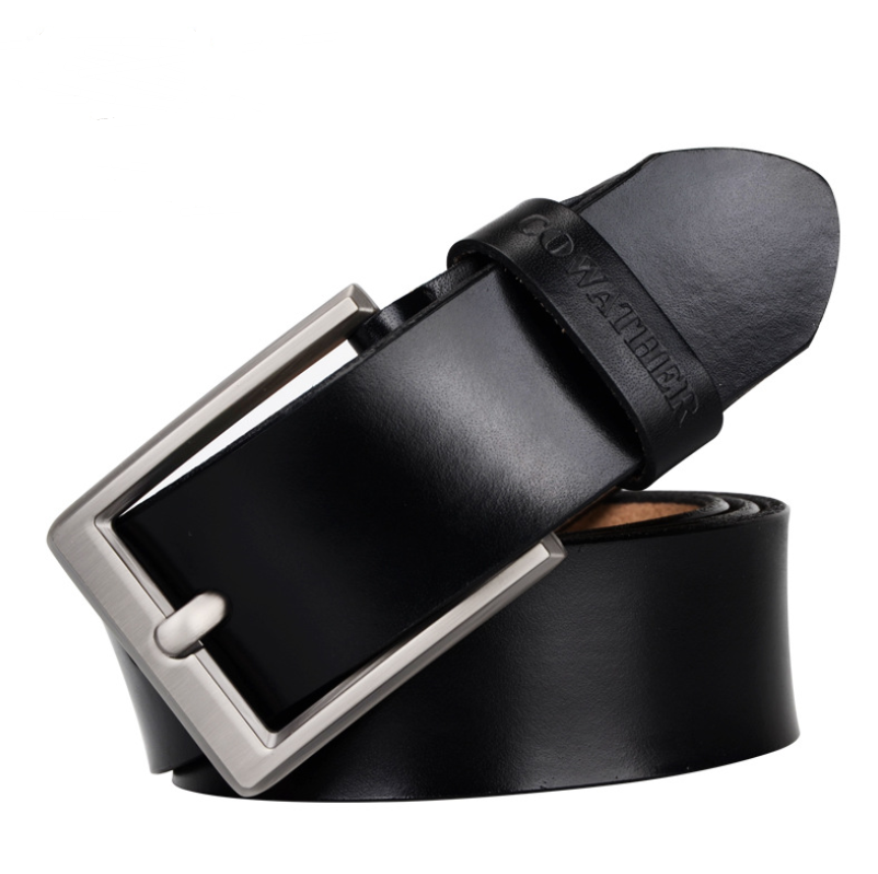 Men's Genuine Leather Belt with Pin Buckle