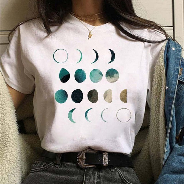 Women's Aesthetic Universe Planets Graphic T Shirt