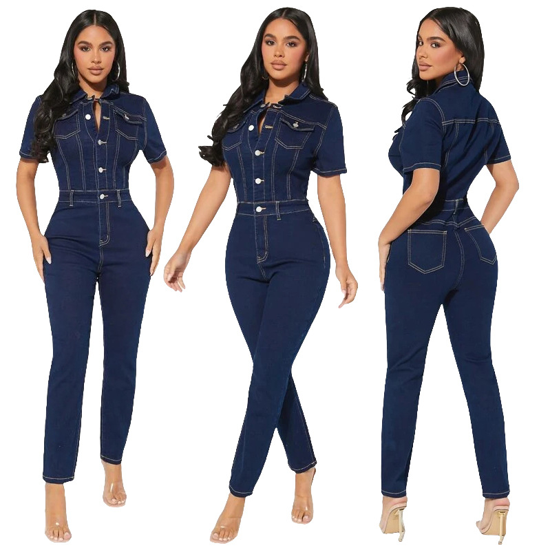 Women's Skinny Denim Jumpsuit Main image