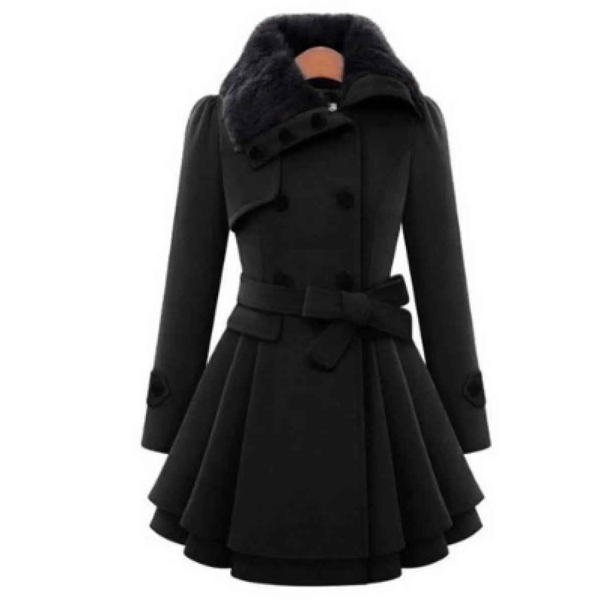 Women's Slim Double-Breasted Wool Coat Main image