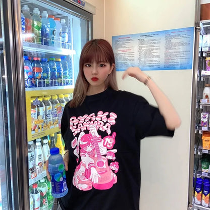 Short Sleeve Oversized Anime Tshirt