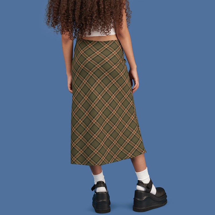 Women's Vintage Plaid Mermaid Skirt