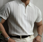Men's Zipper Knitted Polo Shirt