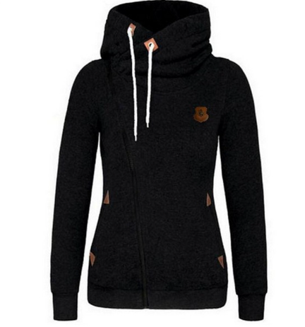Women's Hooded Cardigan With Side Zipper