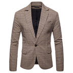 Men's Stylish Casual Plaid Suit Jacket