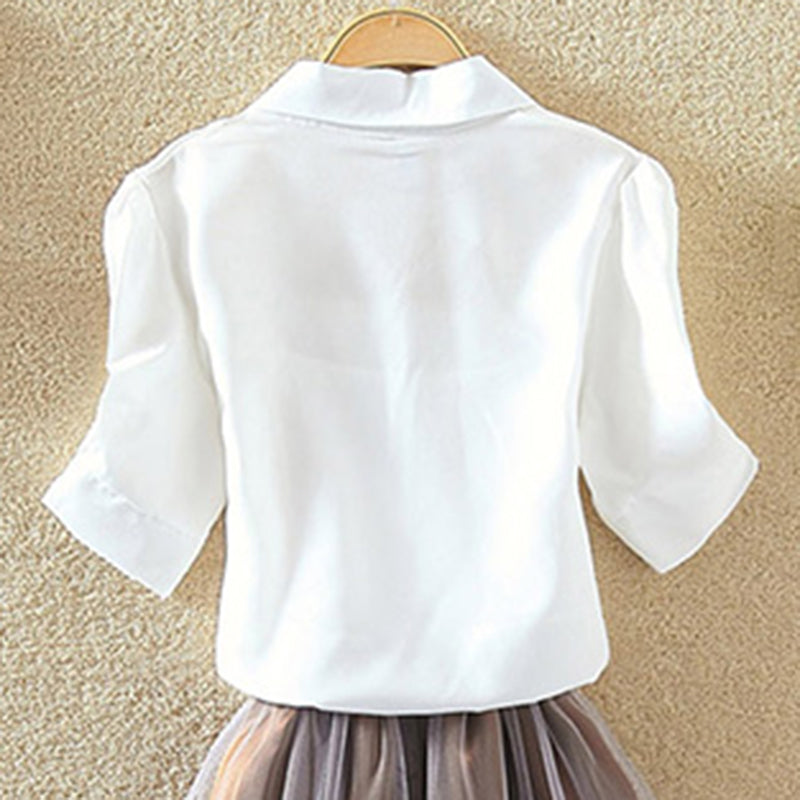 Women's Casual Short Sleeve Cotton Shirt