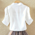 Women's Casual Short Sleeve Cotton Shirt