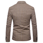 Men's Stylish Casual Plaid Suit Jacket Men's Coats Unbranded