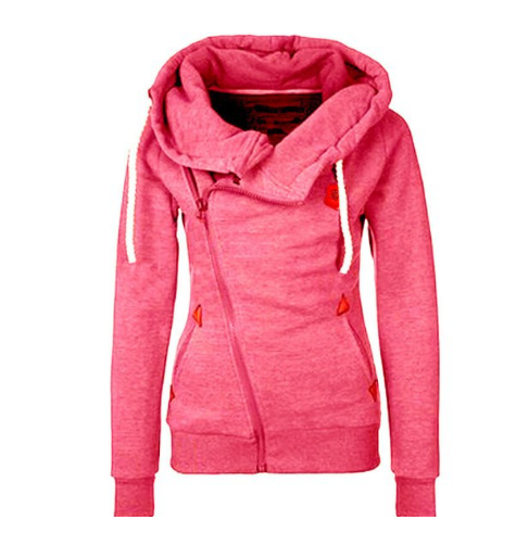 Women's Hooded Cardigan With Side Zipper