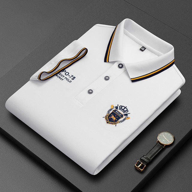 Men's Casual Short Sleeve Embroidered Tops
