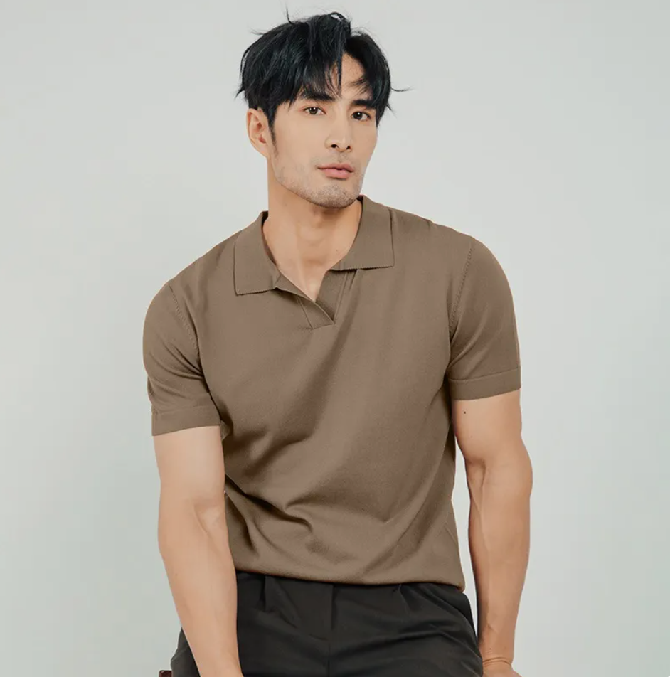 Men's Classic Knit Lapel Polo Shirt Secondary image