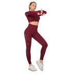 Women's Long Sleeve Yoga Set Plus Size Activewear