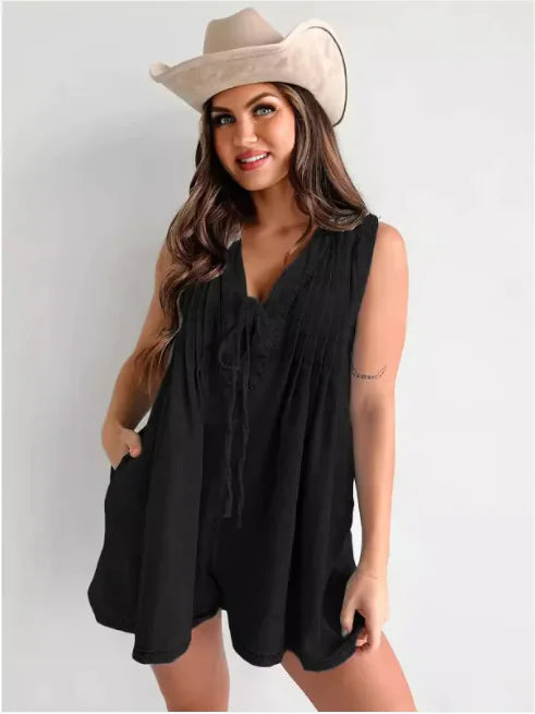 Women's Denim Sleeveless Jumpsuit