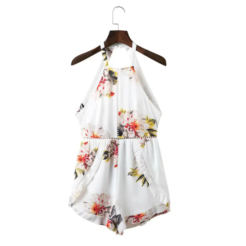 Women's Printed Halter Jumpsuit