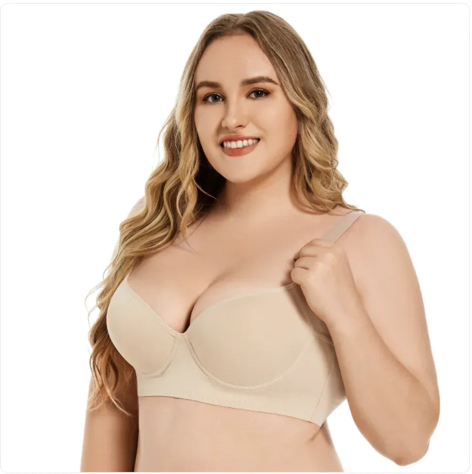 Large Size Seamless Steel Ring Push Up Bra