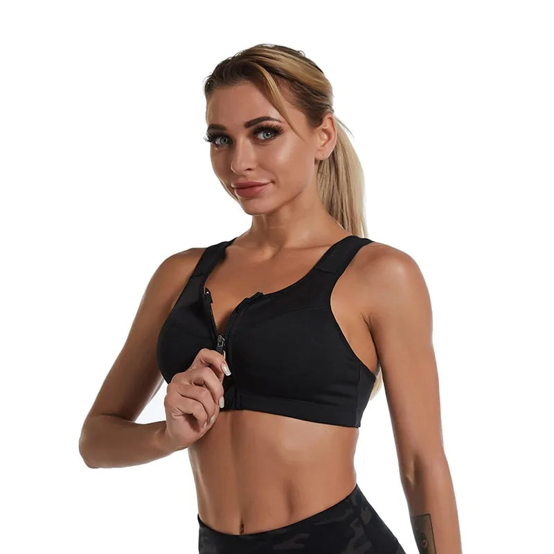 Womens Zip Up Sports Bra
