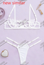 Women's Lace Overlay Bustier Set Women's Lingerie Unbranded White S