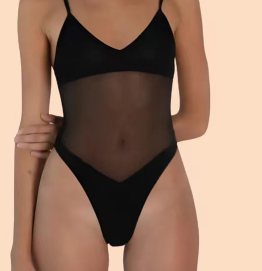 Women's One Piece Breathable Bikini With Ties