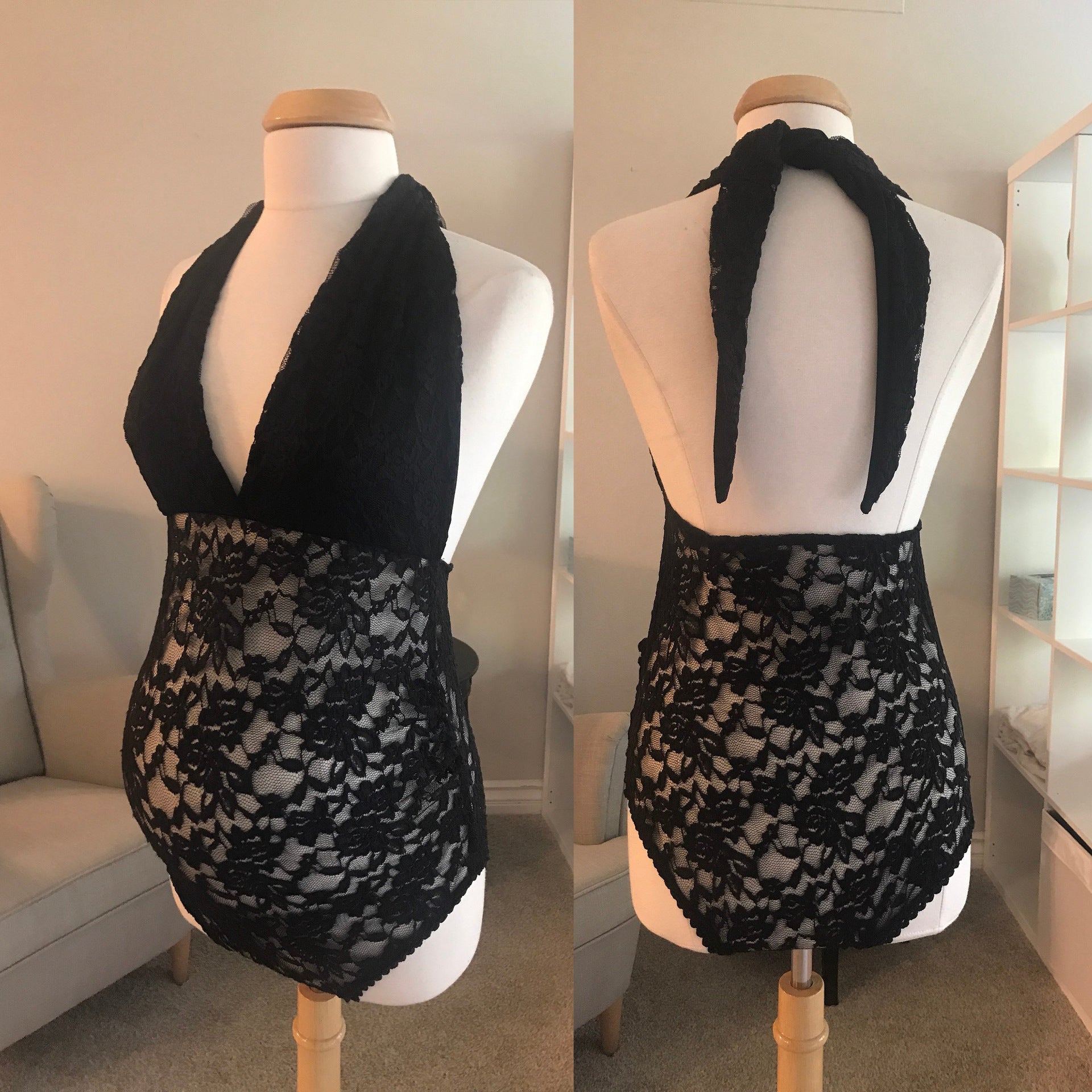 Women's Lace Backless Maternity Lingerie With Neck Strap Women's Lingerie Unbranded