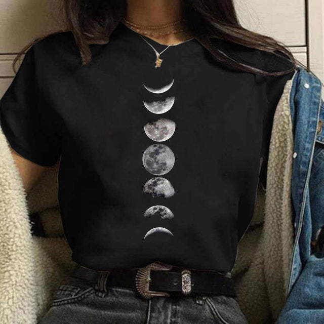 Women's Aesthetic Universe Planets Graphic T Shirt